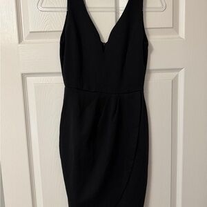 Black Sleeveless V Neck Bodycon Dress Size S